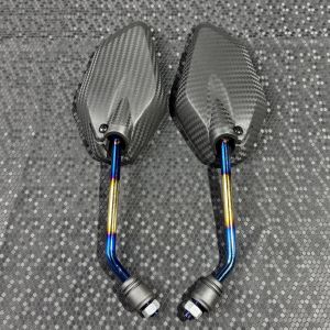 2TONE / TITANIUM CARBON SIDE MIRROR / 3154H LONG STEM SIDE MIRROR / UNIVERSAL SIDE MIRROR FOR MOTORCYCLE
