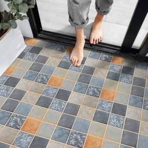 LZD  Self-Adhesive PVC Thickened Bathroom Floor Stickers Bathroom Waterproof Floor Stickers Kitchen Decorative Floor Tiles Non-Slip Wear-Resistant Dormitory