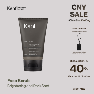 Kahf Brightening and Dark Spot Scrub (100ml) Hydrobalance - Hydrasilica Scrub - Pencuci Muka  Mencerahkan Kulit - Cleanser Skincare Routine - Suitable for All Skin Types  洗面奶