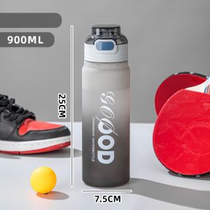 Botol Minum Traveling Sedotan Anti Tumpah Model Jinjing Pengunci Flip On Warna Gradasi 900ml