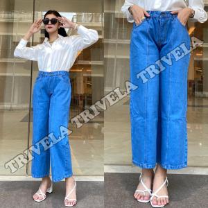 TRIVELA - Kulot Jeans Tulang Polos High Quality REALPIC