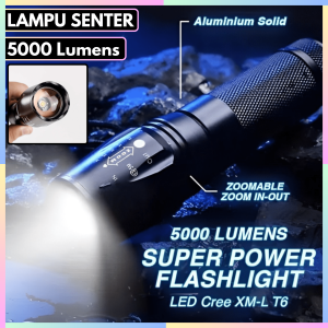 FAST DELIVERY TaffLED Senter LED Mini Super Terang Multifungsi Oudoor Cree XM-L T6 26650 5000 Lumens