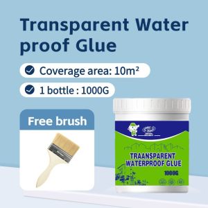 👍🏻Lifetime waterproof👍🏻water proofing sealant paint Waterproof Glue 1kg Invisible transparent repair of roofs wall cracks waterproofing & leak repair strong repair wear-resistant & long-lasting life Waterproof Tile Sealant Transparent Waterproof Glue
