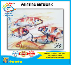 PAINTING KOI FISH PREMIUM QUALITY PRINTING ARTWORK
