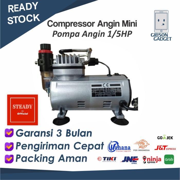 KOMPRESOR MINI COMPRESSOR COMPLETE SET AIR BRUSH POMPA ANGIN 1/5HP ...