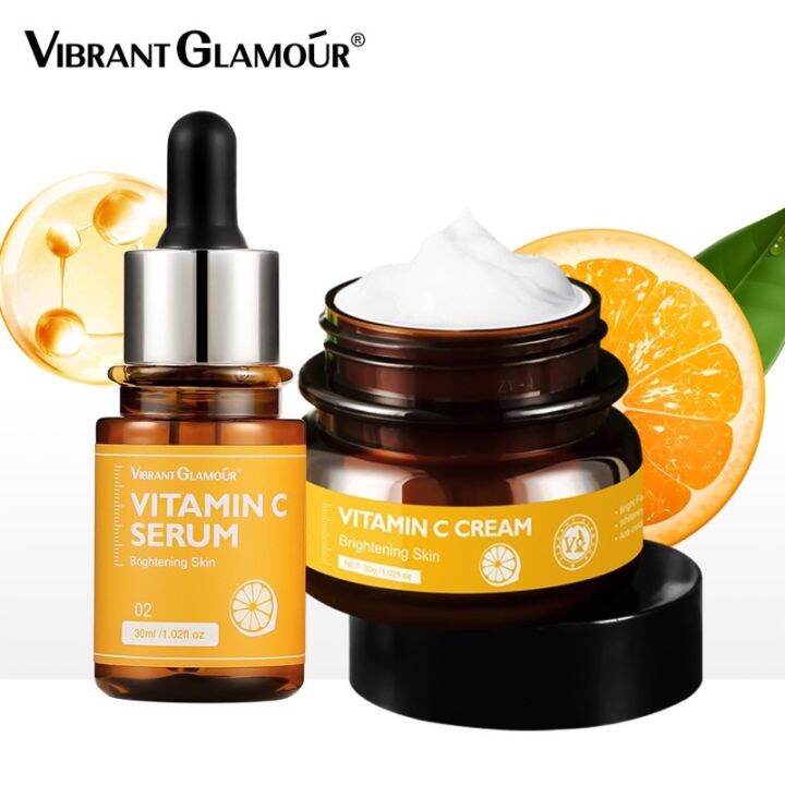 Vibrant Glamour Vitamin C Whitening Face Cream Face Serum Set Pcs