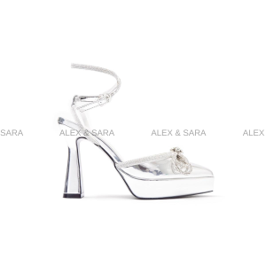 Giày cao gót nữ phối đây đá nơ xinh xắn đế đúp xinh xắn tôn dáng thiết kế sang trọng đẳng cấp | ALEX & SARA - AL3211