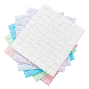 สติ๊กเกอร์ติดผนัง วอล์เปเปอร์ติดผยัง กาวในตัว 3มิติ วอลเปเปอร์สามมิติ วอลเปเปอร์ลายอิฐ ตกแต่งกําแพงห้องนอน เช็ดทําความสะอาดง่าย