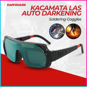 COD Cepat TaffGUARD Kacamata Las Otomatis Auto Darkening Soldering Googles / Pengaman Radiasi Cahaya Las Otomatis Redup Terang - TX-012  - Black