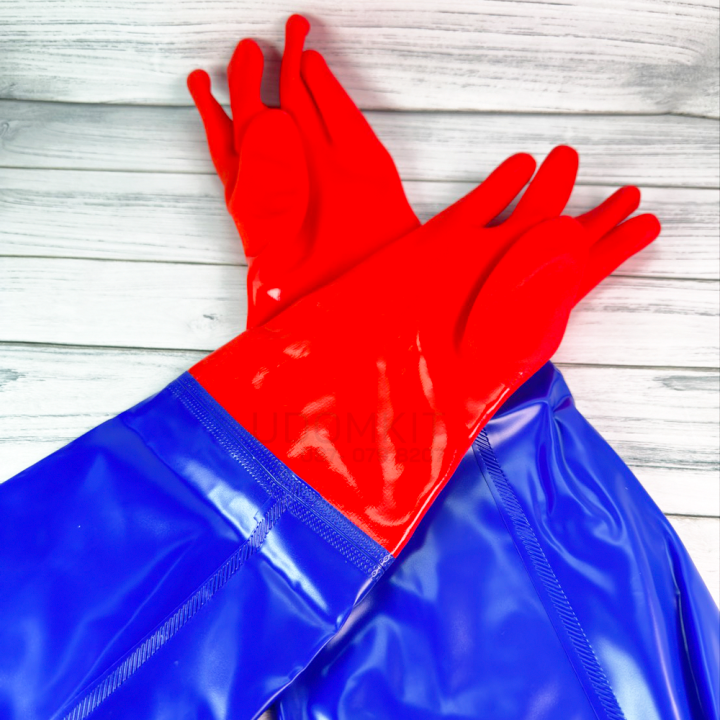 ถุงมือยาง PVC กันสารเคมี ยาว 25 นิ้ว สำหรับงานอุตสาหกรรม