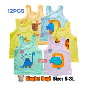 Singlet Bayi Kaos Dalam Anak Putih dan Warna Karakter Usia 0-5Tahun-Kutang Bayi Ukuran SMLXLXXL