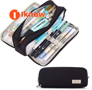 I Know Hộp Đựng Bút Chì Dung Tích Lớn Túi Đựng 3 Ngăn Túi Đựng Bút Hộp Đựng Bút Cho Học Sinh Nam Nữ Tuổi Teen Nam Nữ