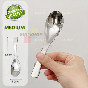Stainless Steel Dinner Spoons Rice Spoon Thick Heavy-weight Soup Spoons Mirror Polished Round Spoon Rice Spoon