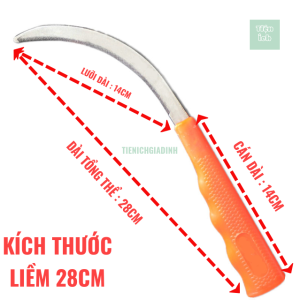 Liềm Cắt Cỏ Siêu Bén Làm Từ Thép Đặc Biệt Kích Thước 28cm 31cm Sử Dụng Cắt Cỏ Lúa Cây Trồng Nông Nghiệp
