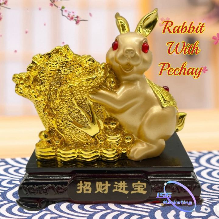 2023 Wealth Rabbit With Pechay Chinese Zodiac Statue FengShui Home ...