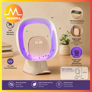MIZONA 2 in 1 Electric Mosquito Swatter UV Killer Lamp Foldable Rechargeable Raket Nyamuk Elektrik