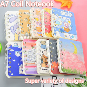 🔥chageey👍 A7 Coil Notepad Flip Spiral Notebook Ins Oil Painting Coil Notebook Student Stationery Supplies