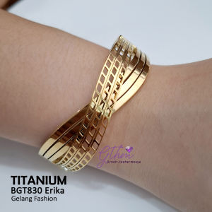 Gelang Wanita Titanium Ori Bangle Mewah Perhiasan Fashion Kualitas Premium Awet Anti Karat bgt830