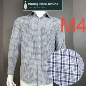 Áo sơ mi nam trung niên form rộng dài tay công sở vải KATE họa tiết VNO113