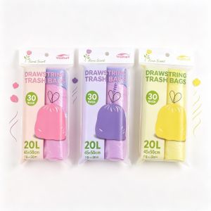 30Pcs Scented Drawstring Garbage Bag Thickened Rolled Rose Lavender Flower Scented Trash Bags 45*50cm