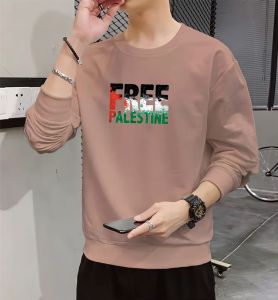 Diskon Spesial Sweater Trendy Kaos Pria Elegan Crewneck Cowok Kasual Sweter Free Palestine Kekinian