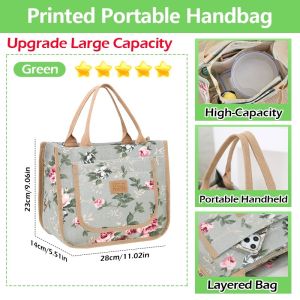 Floral Handbag Tote bag Outdoor Bag Shopping Bag Bento Bag