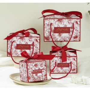 ถุงไทย กล่องของขวัญ กล่องใส่ของชำร่วย กระดาษพิมพ์ลาย ดอกไม้ รุ่นเก่า ใส่ขนม