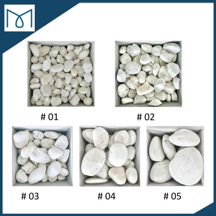 หินประดับสีขาวคละเบอร์ 7 กก. สำหรับจัดสวน