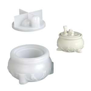 Silicone Skull Storage Jar Mold Suitable for Epoxy Resin Craft Halloween Organizers Storage Container with Hollow Design