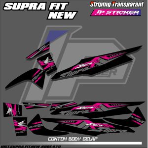 SUPRA FIT NEW (COD) STIKER STRIPING MOTOR HONDA SUPRA FIT NEW - STIKER LIST SIMPLE DESAIN RACING HOLOGRAM DAN TRANSPARAN BISA COD IP.KODE-470