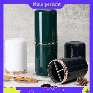 Nine percent กล่องใส่แปรงสีฟันแบบพกพาสำหรับเดินทางที่เก็บถ้วยใส่แปรงสีฟันในห้องน้ำที่จัดเก็บกล่องจัดระเบียบของใช้ในห้องน้ำ