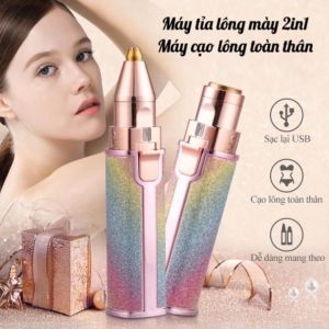 Máy Tỉa Lông Mày Mini 2in1 Sạc USB Cao Cấp – Máy Cạo Lông Mặt Toàn Thân Không Đau Rát Cho Nữ