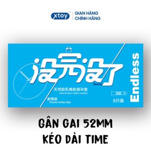 Bao Cao Su Chuyên Kéo Dài time Endless - Gốc nước - Hộp 8 chiếc - xanh biển