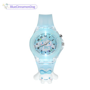 Bevavar Jam Tangan Anak Transparant Karakter Analog Lampu LED Silikon Tali Kuromi Stella Melody Cinnamoro