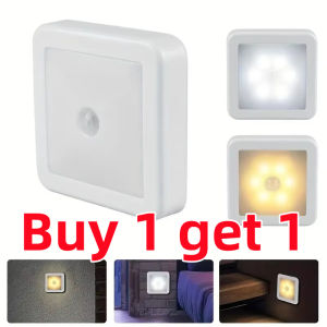 【Buy 1 get 1 】Auto LED Light Induction Sensor Control Sleeping Night Light Bedroom Stair Night Lights