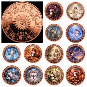 【discount store】12Constellations Zodiac .999 Copper Challenge Medal 1oz Astrology Goddess Collectible Coin Astrological Hobby Souvenir Gift