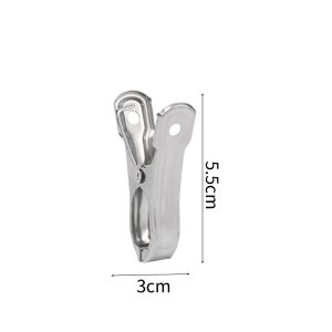 10Pcs Large Clothes Pins Stainless Steel Clothes Pegs Beach Towel Clips Windproof Clothing Drying Clip