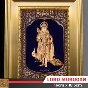Lord Murugan - 24K Gold Foil Blue Series Frame (25*32cm)