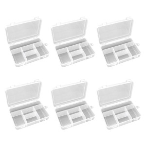 Plastic Organizers Case With 5 Dividers Sturdy Plastic Storage Container For Small Parts And Jewelry With 5 Sections