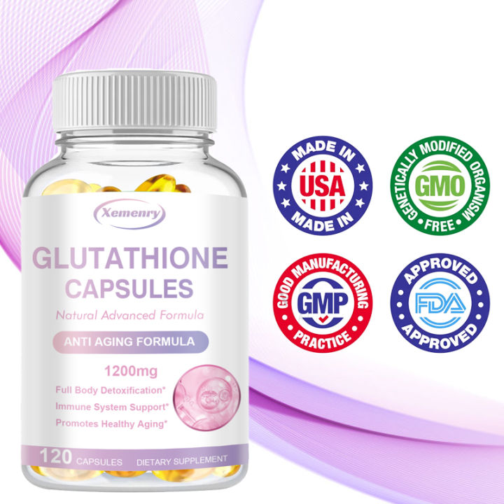 Xemenry Kapsul Glutathione Formula Anti Penuaan 1200 mg 120 kapsul Suplemen  | Lazada Indonesia