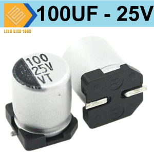 Tụ nhôm dán 100uf25v chân dán SMD Electrolytic Capacitor( 5 con)
