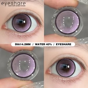 Eyeshare Produk baru PRAGUE Seri 1 Pasang Softlens Purple Gray Blue Brown Muda Contact Lens Softlens 14.2MM Softlens