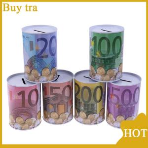 [Buytra] กระปุกออมสินรูปทรงกระบอกที่ปลอดภัยสำหรับใส่เหรียญกระปุกออมสินยูโรดอลลาร์