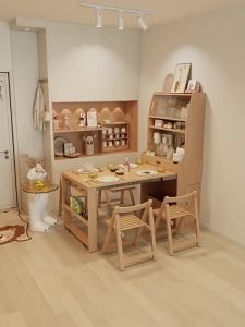 Sideboard Cabinet Solid Wood Retractable Folding Dining Table  Dining Cabinet Integrated Combination