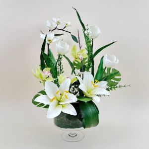 แจกันดอกไม้ประดิษฐ์ ดอกไม้ปลอมสวยเหมือนจริง แจกันดอกไม้ปลอมตกแต่งบ้าน