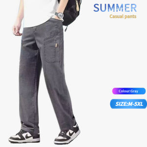 Large size cargo pants for men 100% cotton multi-bag cotton cargo pants trousers working loose casual pants Korean style pan