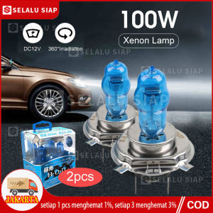 2PCS Xenon Lampu Mobil Lampu Depan Kabut Lampu 100W Untuk Mobil Lampu Depan Kabut Lampu High and Low Beam Lampu H4 P43T 12V  6000K Bohlam Halogen Putih Super Terang