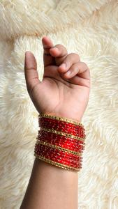 Rainbow bangles Plain and Glossy Finished Raindrop Glass Bangle Set [SIZE -2.8"] IN High Quality