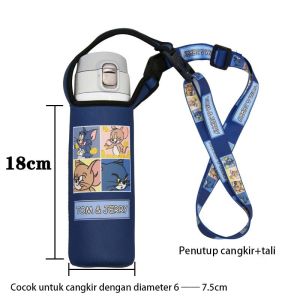 Tas Termos Tumbler Sarung Botol Minum Elastis Dengan Tali Pendek Tali Botol Minum Anak