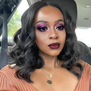 European and American wig female bobo head medium wave curl short hair cover Brazilian synthetic short curly hair air bangs